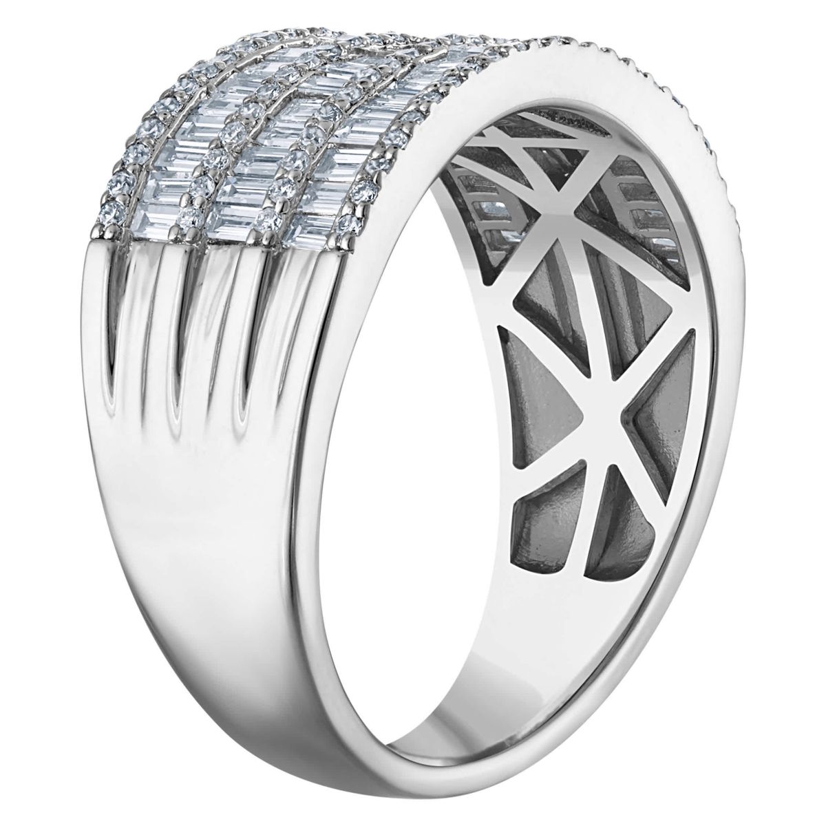 Lab Created Sterling Silver Lab Grown Diamond Statement Ring