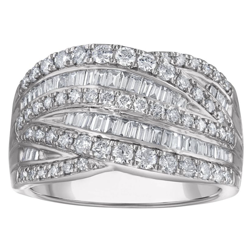 Lab Created Sterling Silver Lab Grown Diamond Statement Ring
