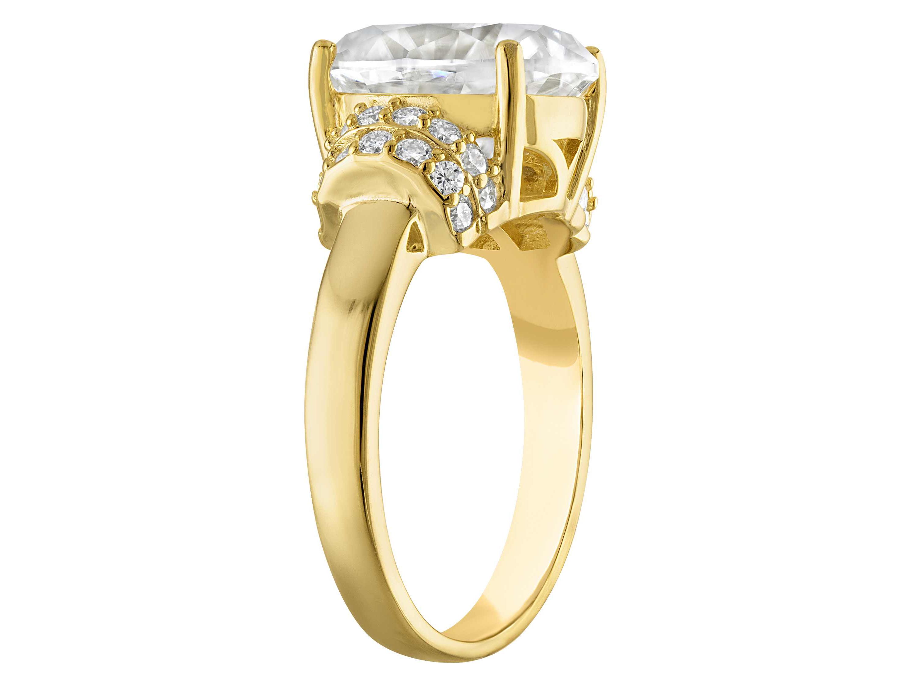 Lab Created Gold Plated Silver Moissanite Ring
