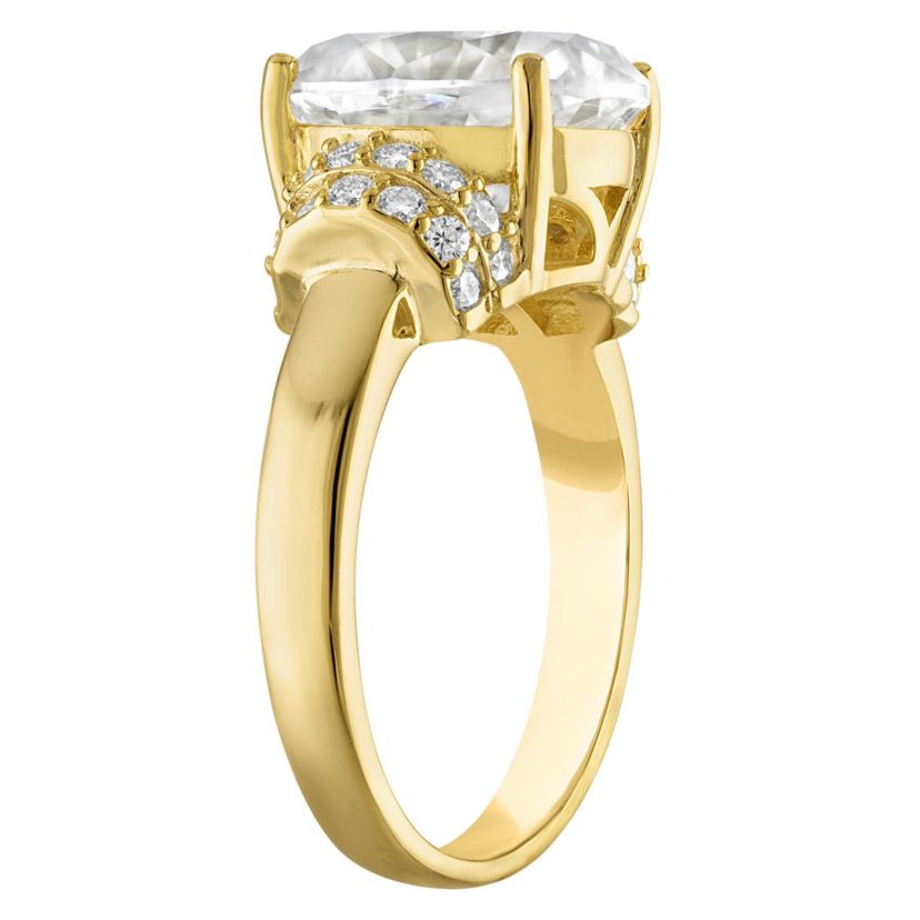 Lab Created Gold Plated Silver Moissanite Ring