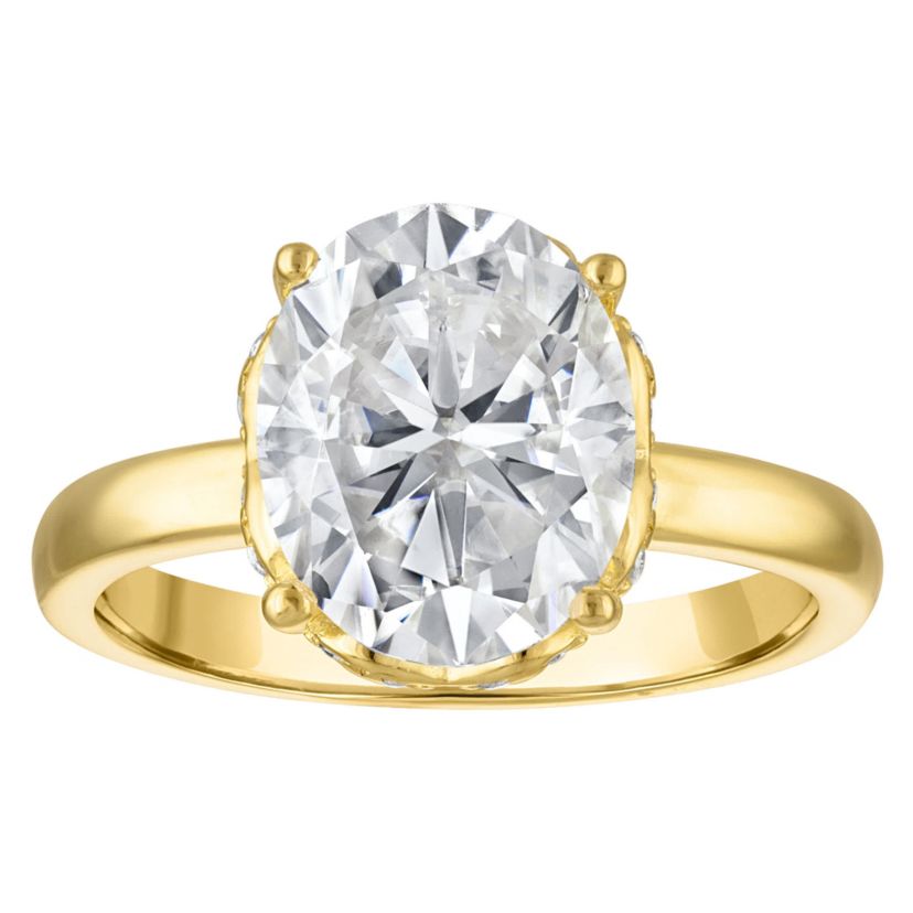 Lab Created Gold Plated Silver Moissanite Ring
