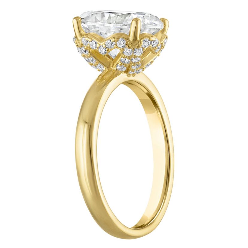 Lab Created Gold Plated Silver Moissanite Ring
