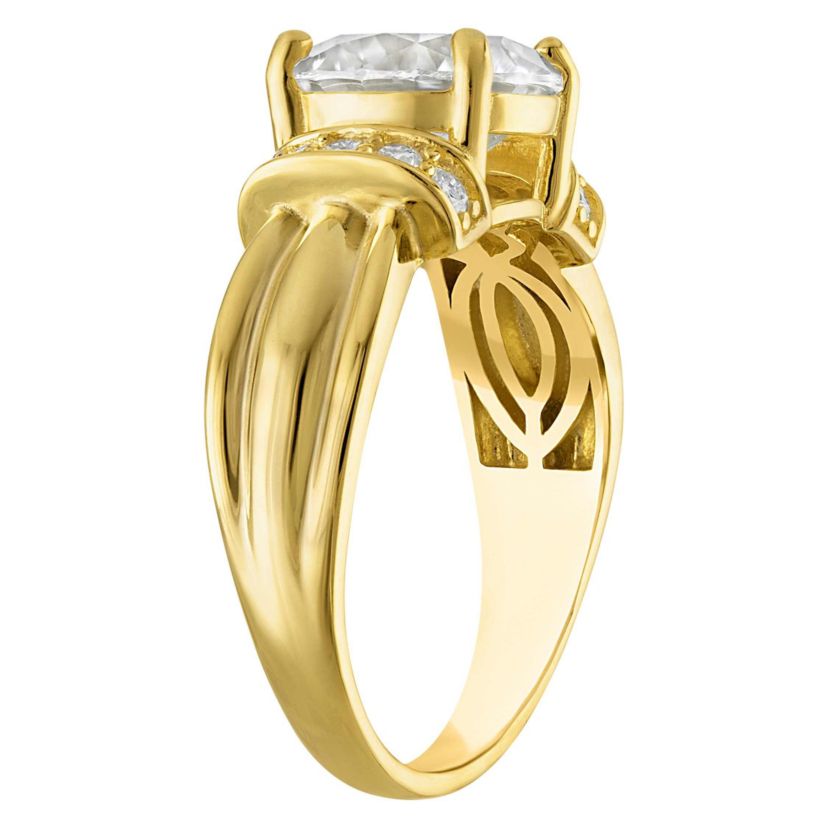 Lab Created Gold Plated Silver Moissanite Ring