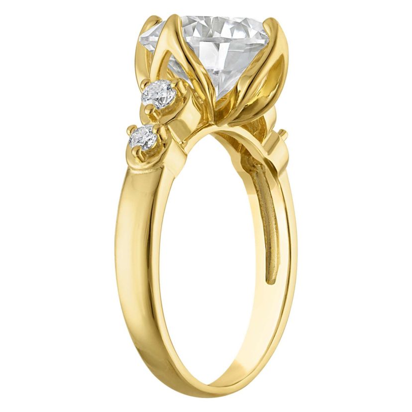 Lab Created Gold Plated Silver Moissanite Ring