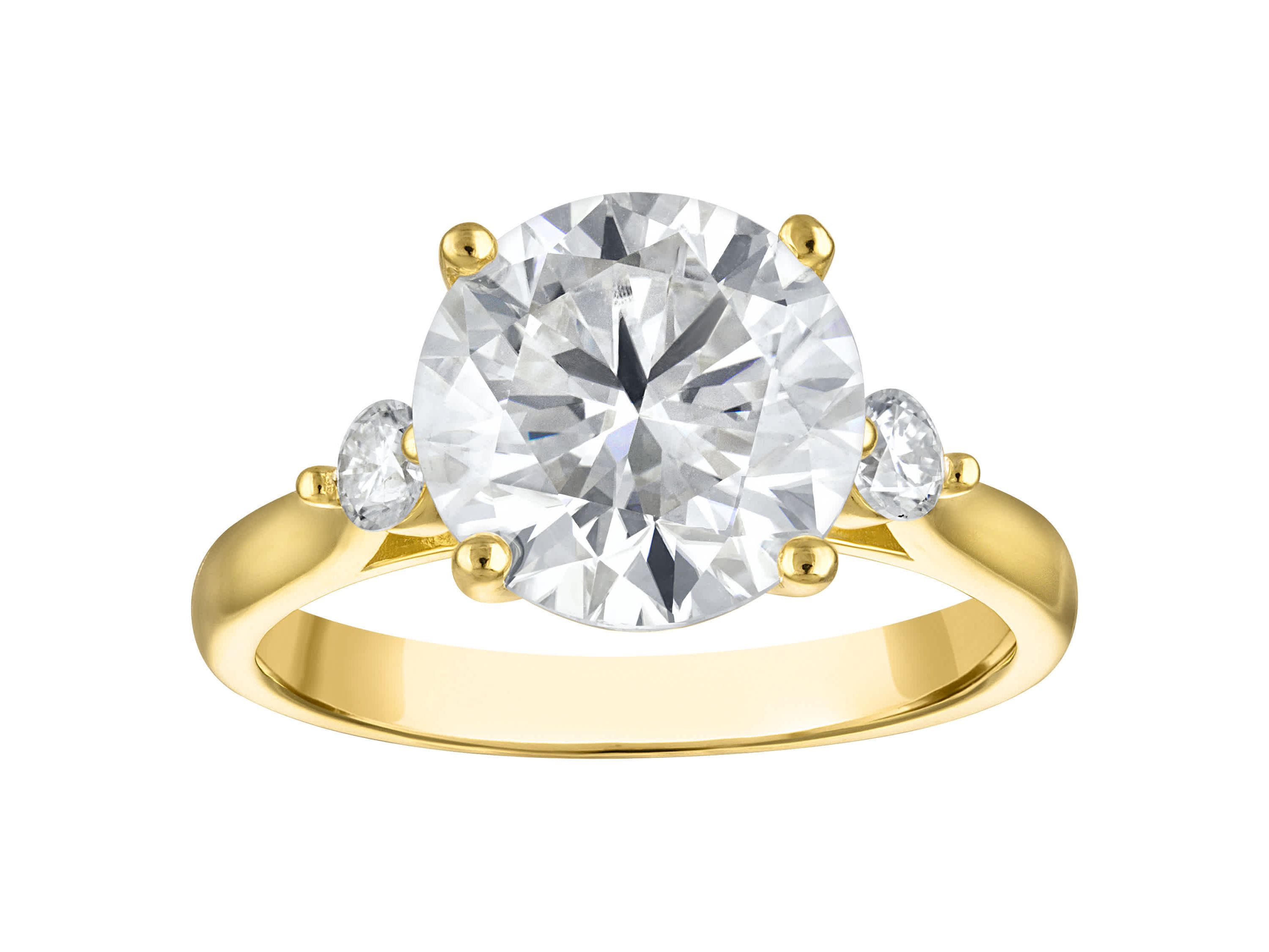 Lab Created Gold Plated Silver Moissanite Ring