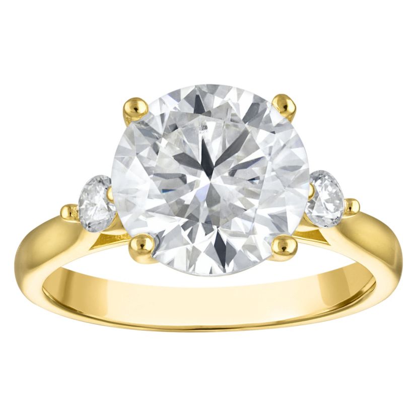 Lab Created Gold Plated Silver Moissanite Ring