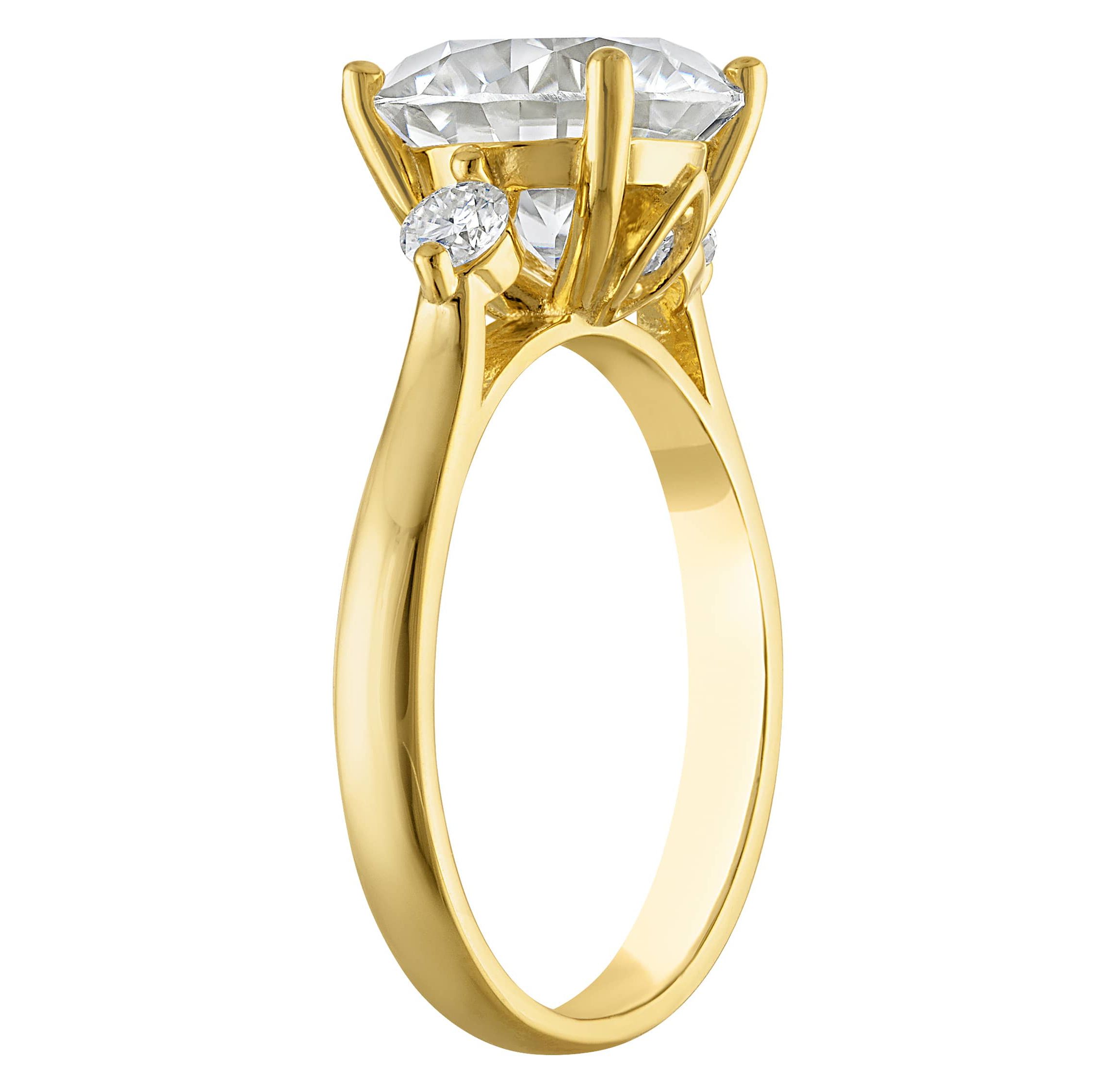 Lab Created Gold Plated Silver Moissanite Ring