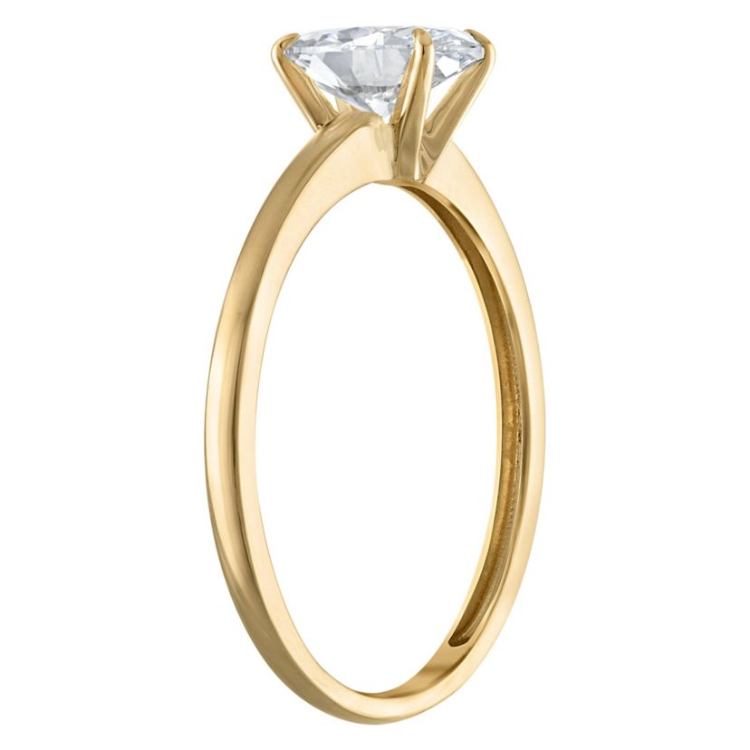 Lab Created 14k Yellow Gold 1 cttw Lab-Grown Diamond Oval Solitaire Ring