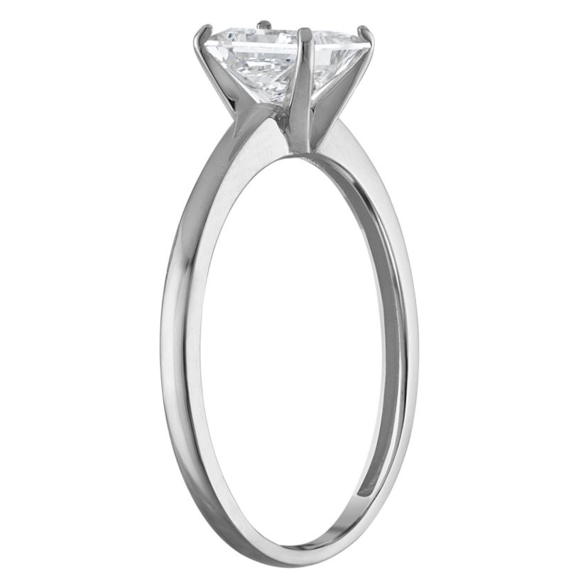 Lab Created 14k White Gold 1 cttw Lab-Grown Diamond Princess Solitaire Ring