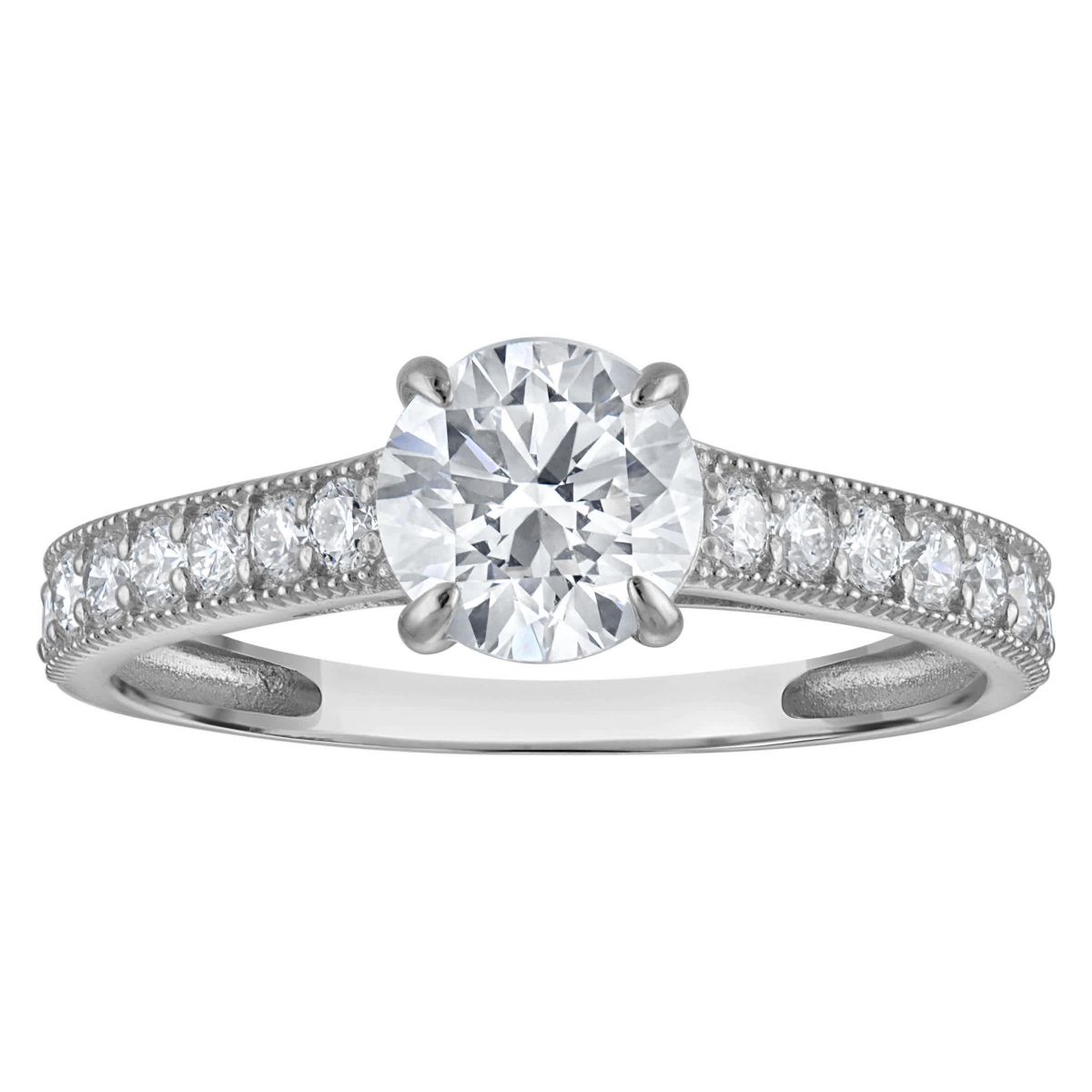Lab Created 14k White Gold 1.35 cttw Lab-Grown Diamond Round Engagement Ring