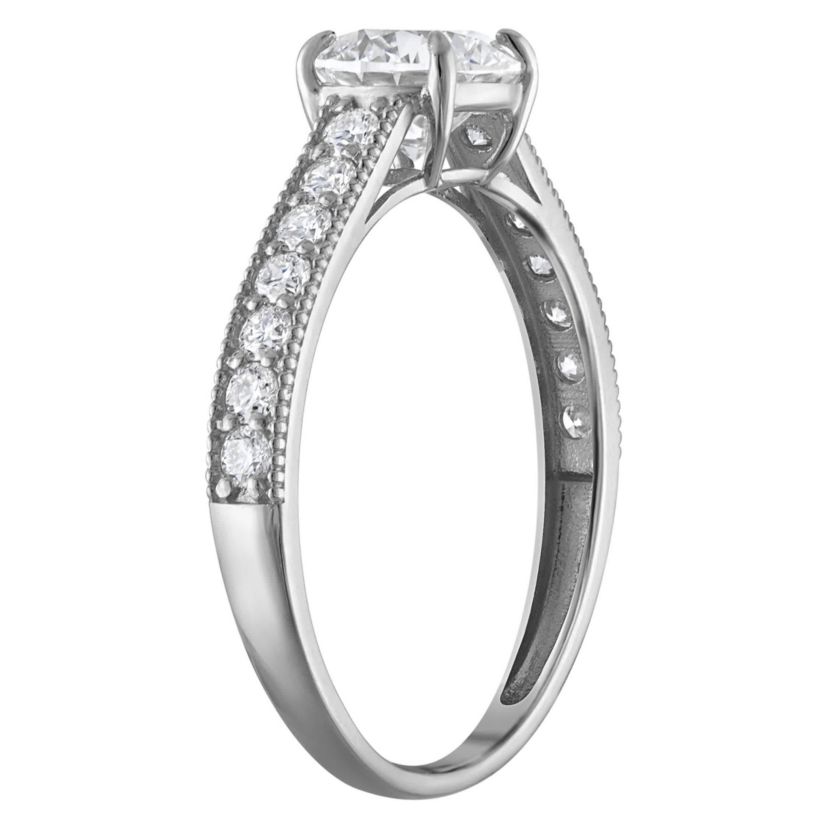 Lab Created 14k White Gold 1.35 cttw Lab-Grown Diamond Round Engagement Ring