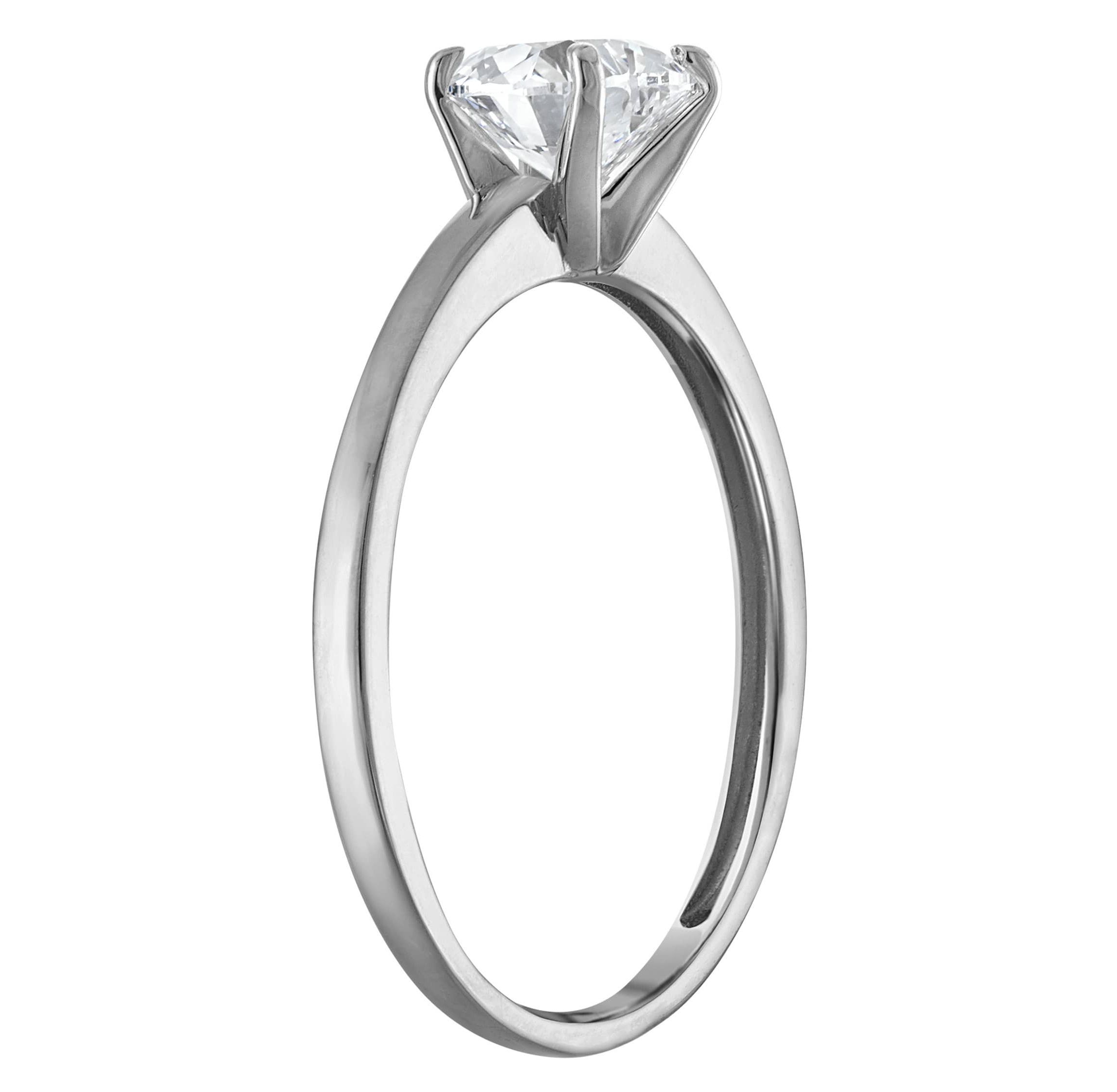 Lab Created 14k White Gold 1 cttw Lab-Grown Diamond Heart Solitaire Ring