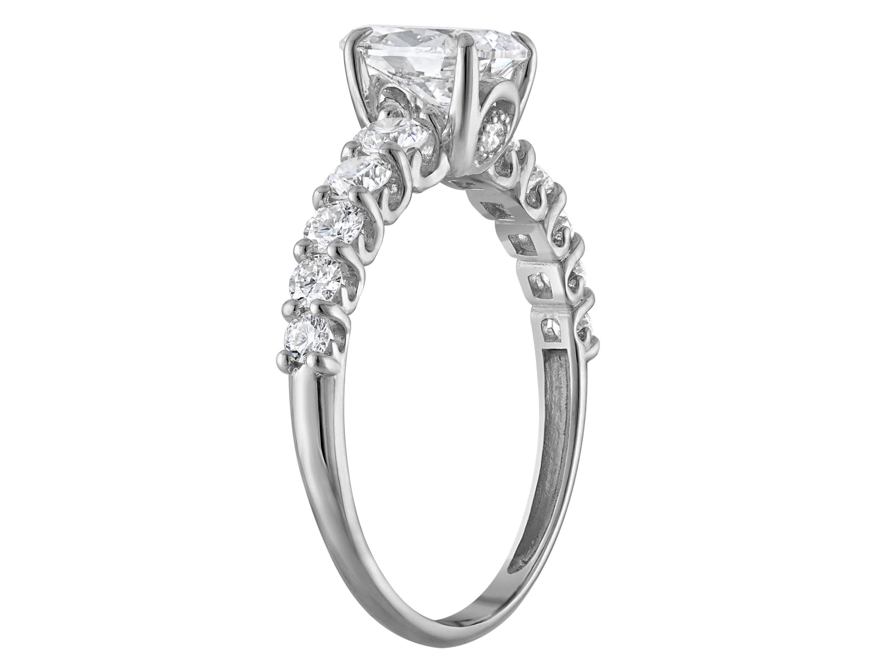 Lab Created 14k White Gold 2 cttw Lab-Grown Diamond Pear Engagement Ring