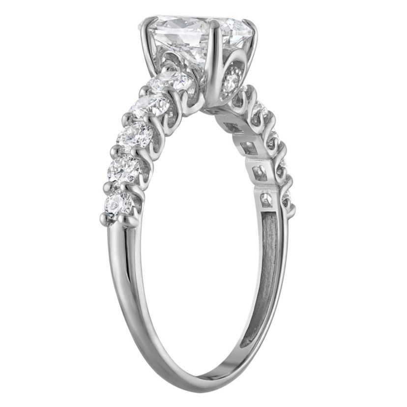 Lab Created 14k White Gold 2 cttw Lab-Grown Diamond Pear Engagement Ring
