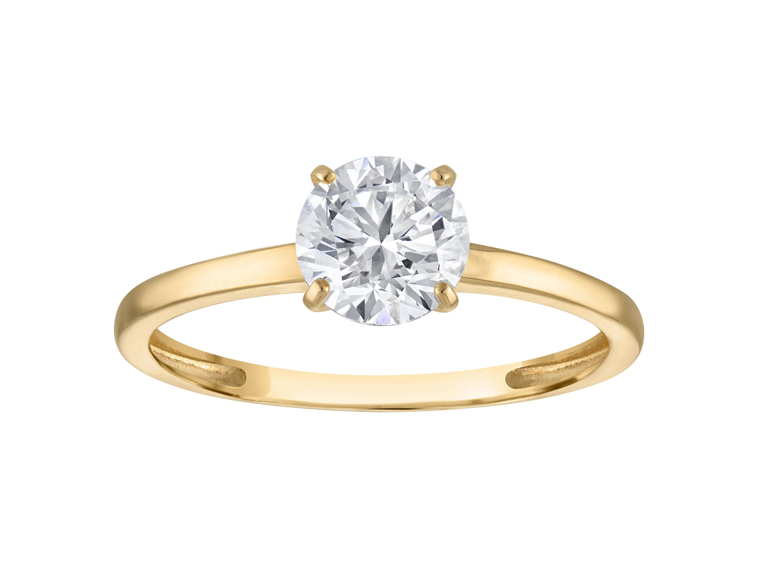 Lab Created 14k Yellow Gold 1 cttw Lab-Grown Diamond Round Solitaire Ring