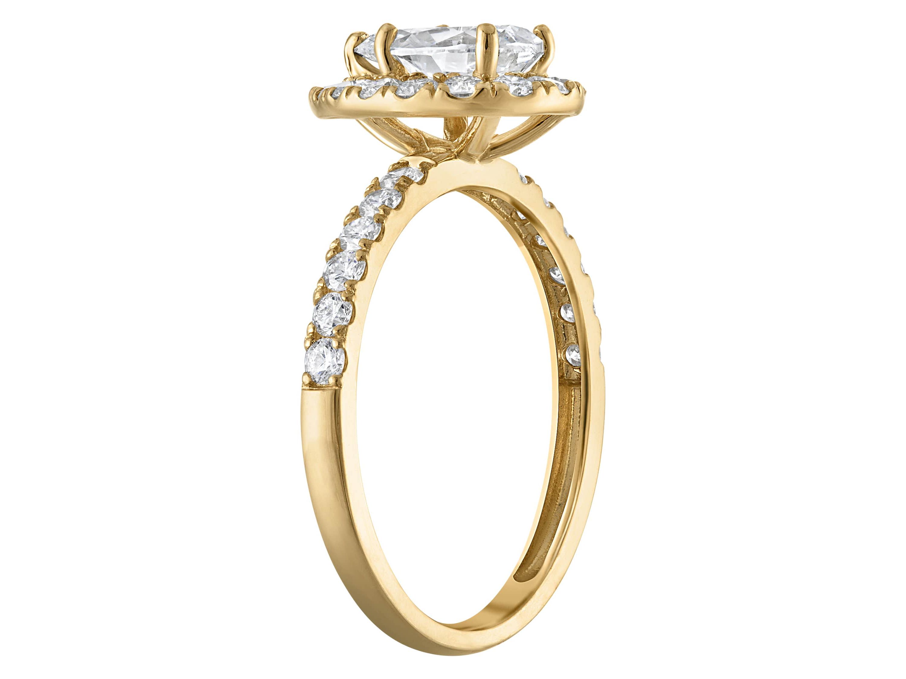 Lab Created 14k Yellow Gold 1.7 cttw Lab-Grown Diamond Pear Engagement Ring