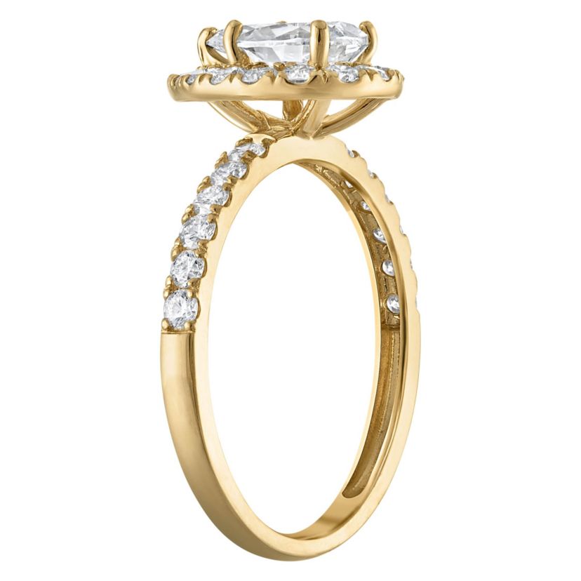 Lab Created 14k Yellow Gold 1.7 cttw Lab-Grown Diamond Pear Engagement Ring
