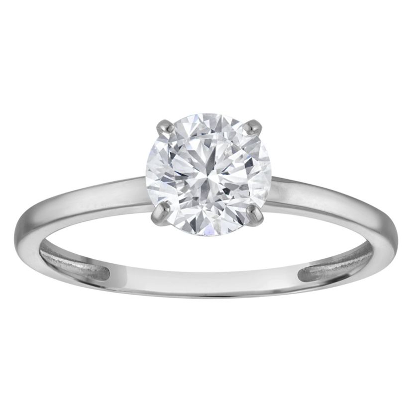 Lab Created 14k White Gold 1 cttw Lab-Grown Diamond Round Solitaire Ring