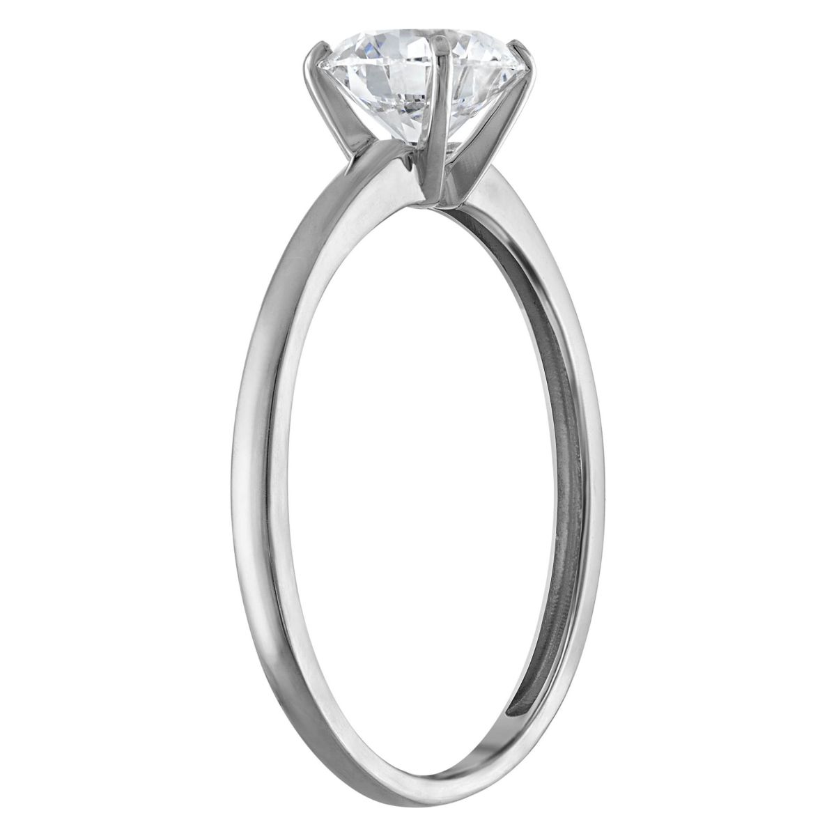Lab Created 14k White Gold 1 cttw Lab-Grown Diamond Round Solitaire Ring