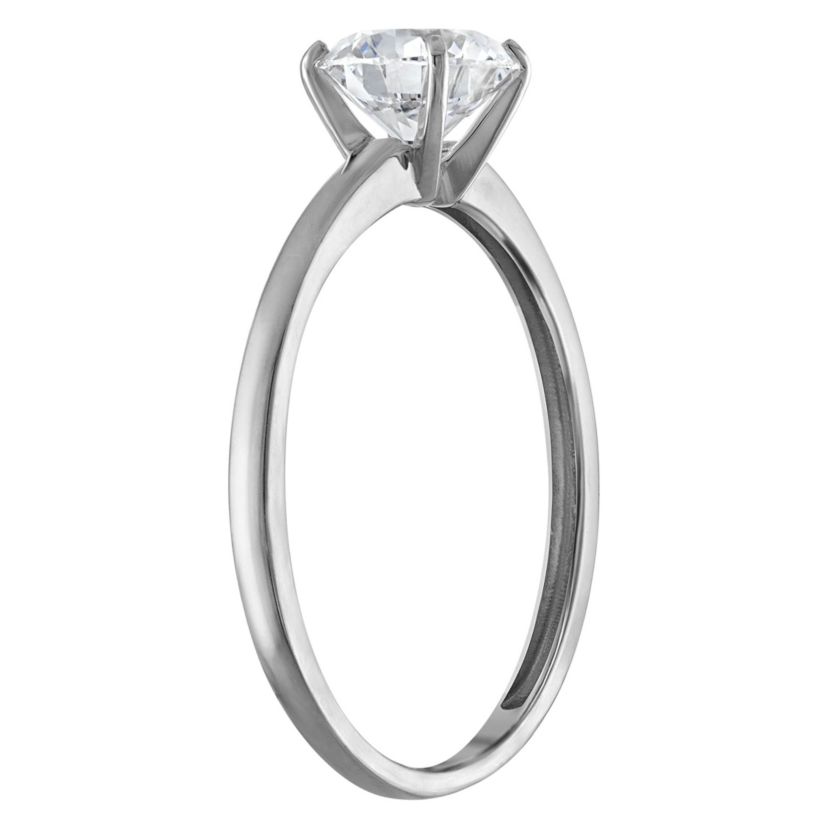 Lab Created 14k White Gold 1 cttw Lab-Grown Diamond Round Solitaire Ring