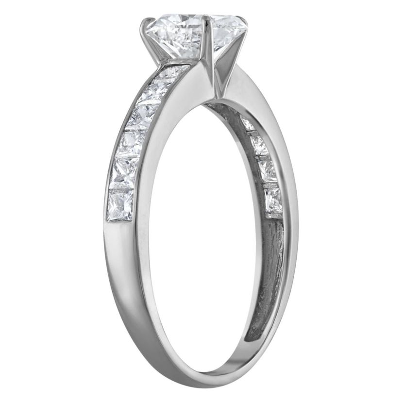 Lab Created 14k White Gold 1.75 cttw Lab-Grown Diamond Heart Engagement Ring