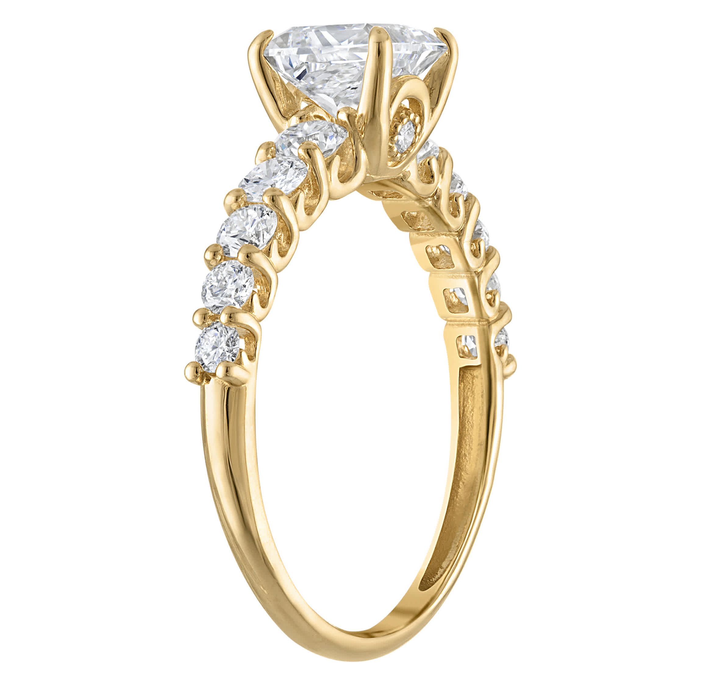 Lab Created 14k Yellow Gold 2 cttw Lab-Grown Diamond Princess Engagement Ring