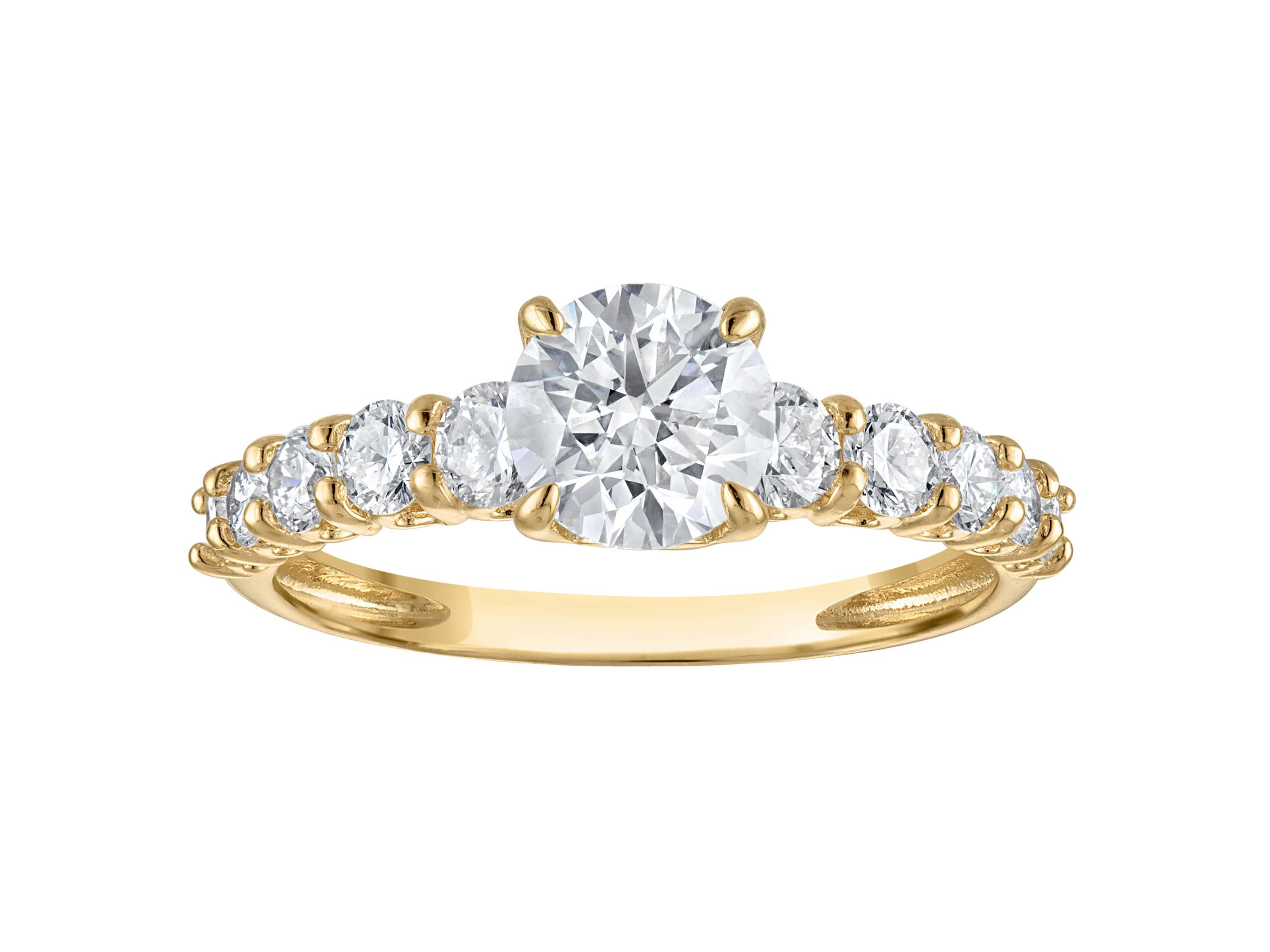 Lab Created 14k Yellow Gold 2 cttw Lab-Grown Diamond Round Engagement Ring