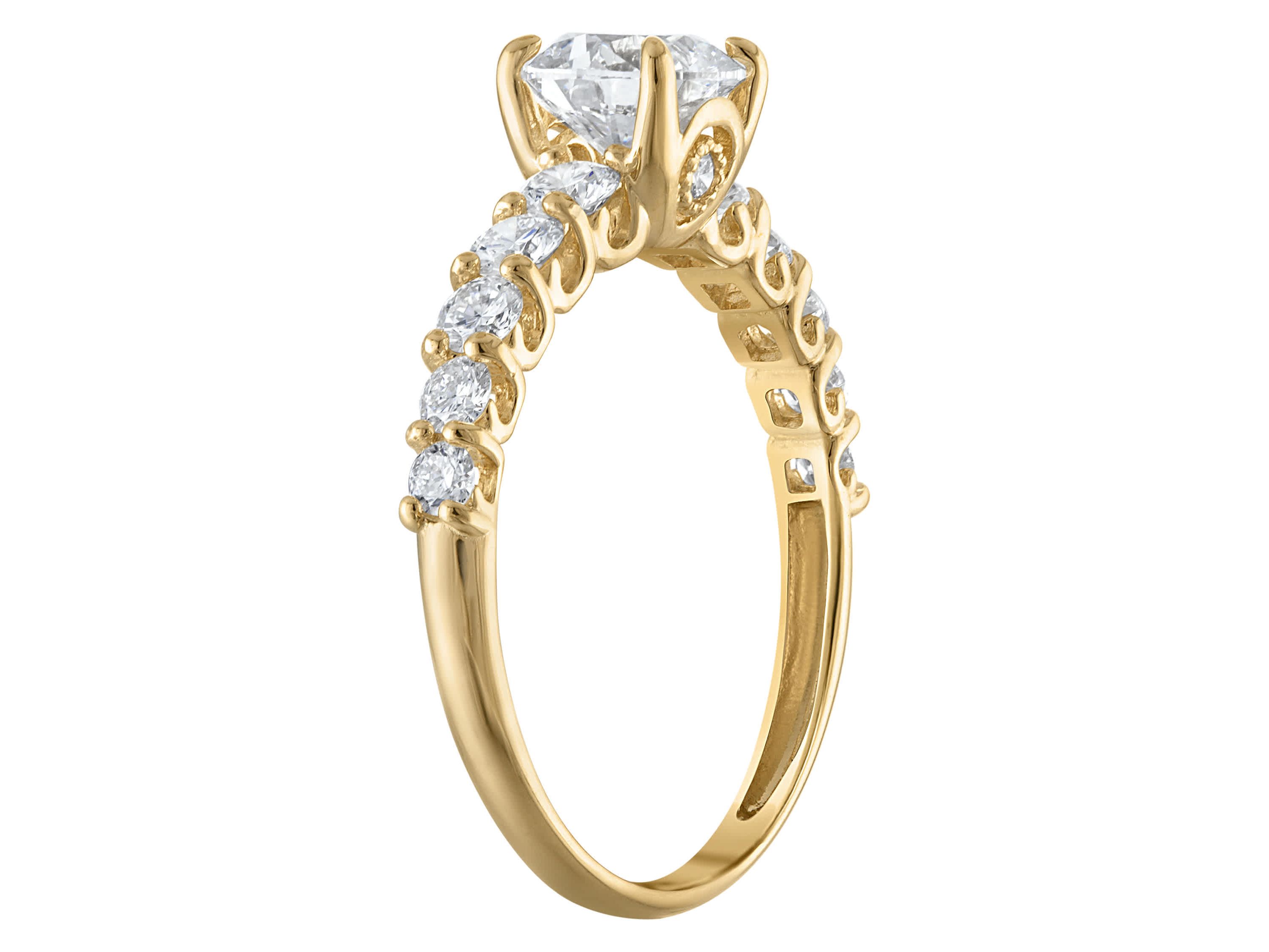Lab Created 14k Yellow Gold 2 cttw Lab-Grown Diamond Round Engagement Ring