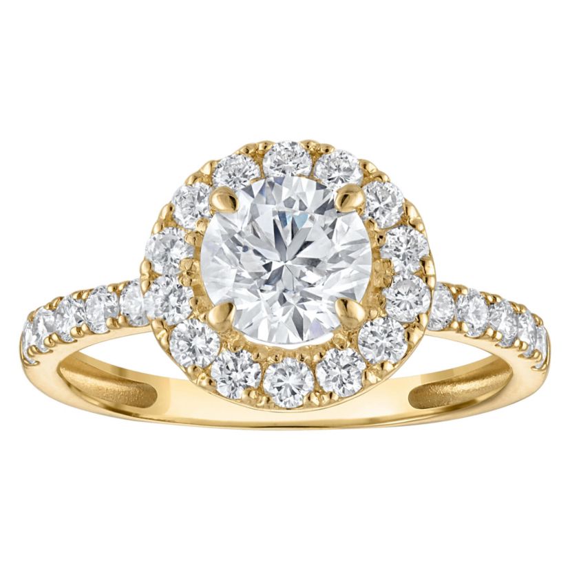Lab Created 14k Yellow Gold 1.65 cttw Lab-Grown Diamond Round Engagement Ring