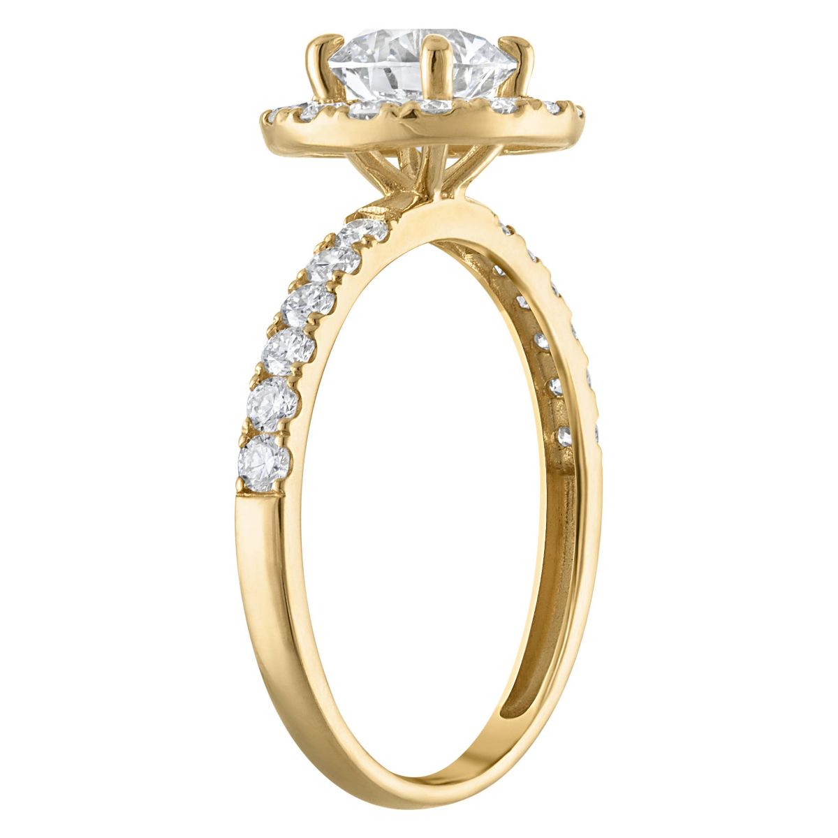 Lab Created 14k Yellow Gold 1.65 cttw Lab-Grown Diamond Round Engagement Ring