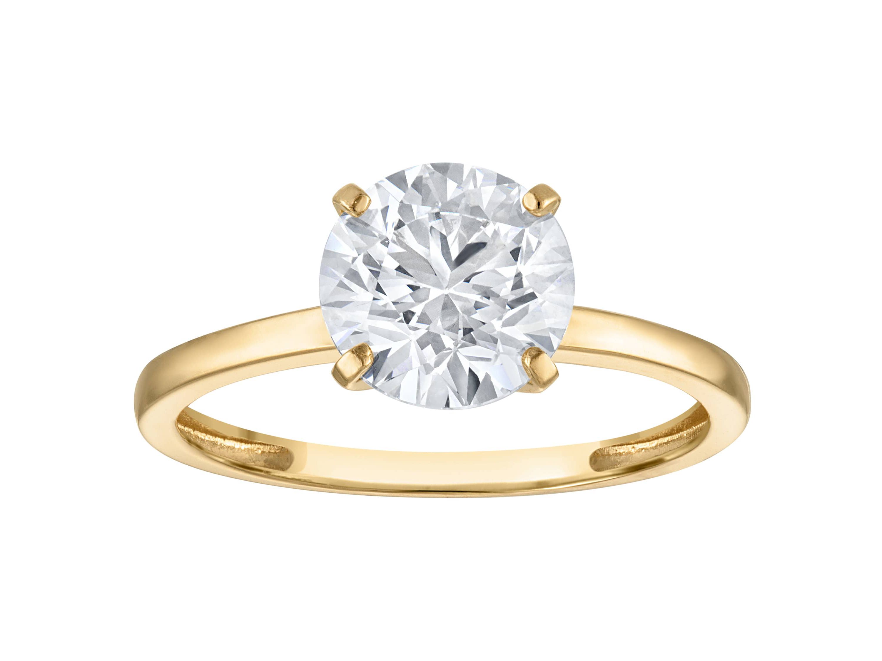 Lab Created 14k Yellow Gold 2 cttw Lab-Grown Diamond Round Solitaire Ring