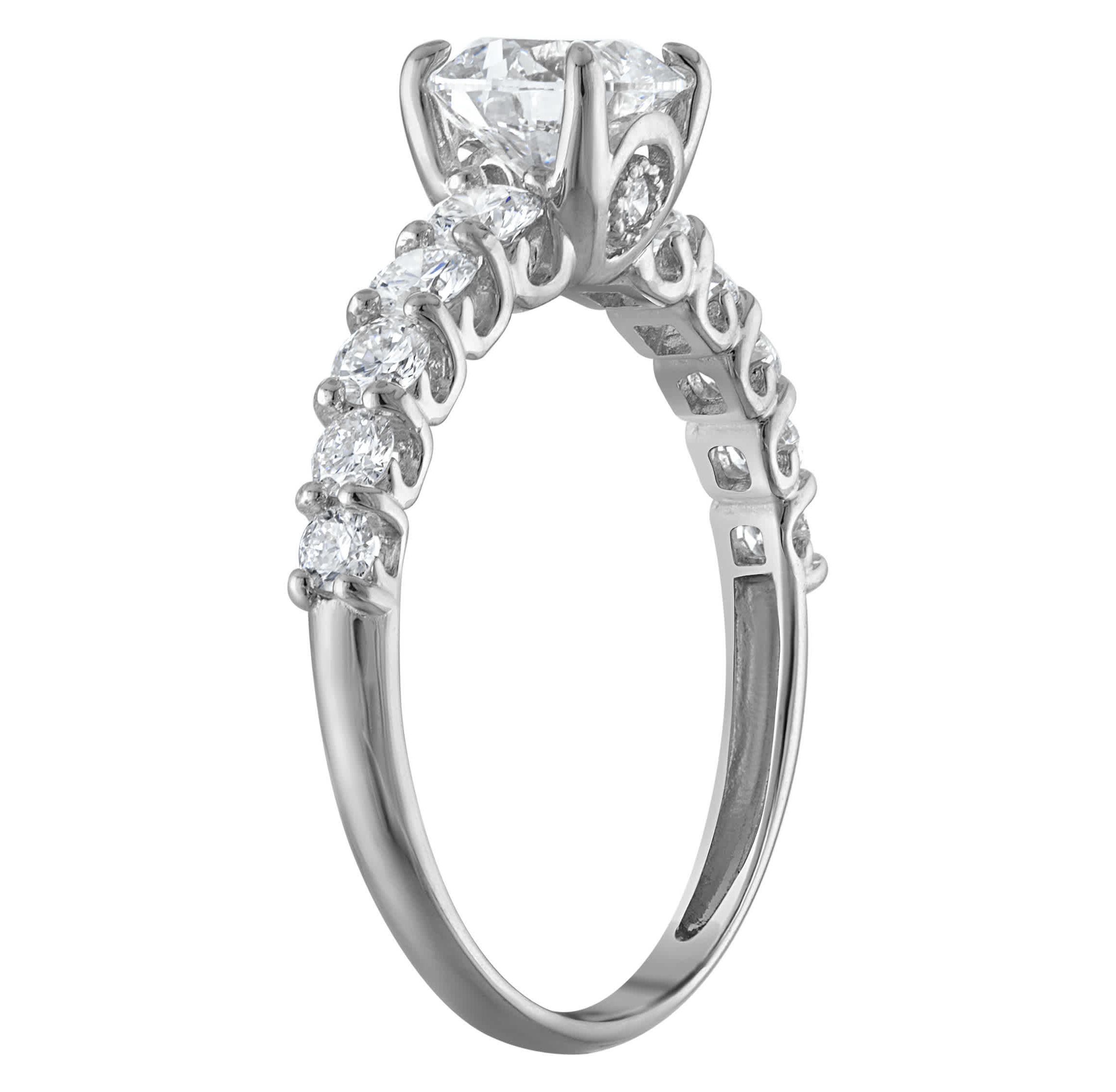 Lab Created 14k White Gold 2 cttw Lab-Grown Diamond Round Engagement Ring