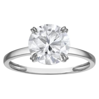 Jordan Blue NYC Lab Created 14K Gold 2 CT Round Cut Created Moissanite Solitaire Ring