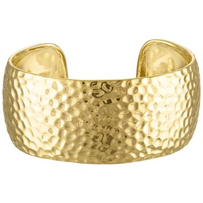 Jordan Blue NYC Gold Over Brass Cuff Bangle, Yellow, 7 in