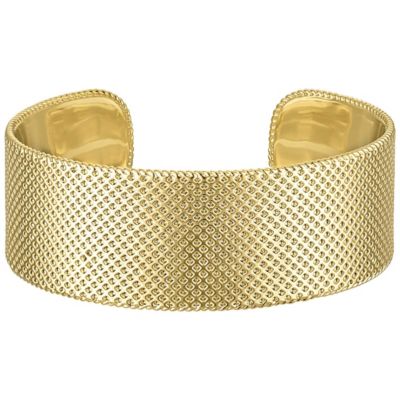 Jordan Blue NYC Gold Over Brass Cuff Bangle, Yellow, 7 in