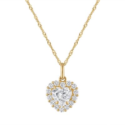Jordan Blue NYC Lab Created 10K Gold 1.4 Cttw Lab-Grown Diamond Heart Pendant