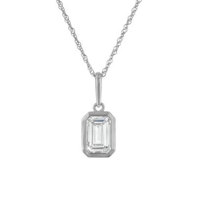 Jordan Blue NYC Lab Created 10K Gold 1 Cttw Emerald-Cut Lab-Grown Diamond Pendant
