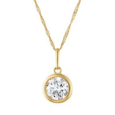Jordan Blue NYC Lab Created 10K White Gold 1 Cttw Round Lab-Grown Diamond Pendant