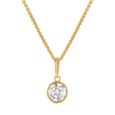 Jordan Blue NYC Lab Created 10K Gold .75Cttw Lab Grown Diamond Pendant With Gold Filled Chain