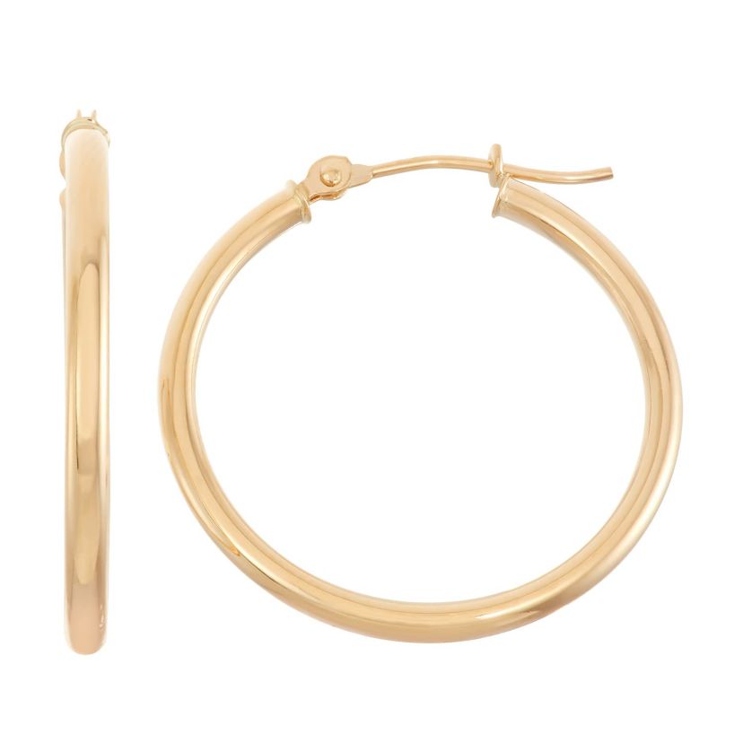 10Kt Gold 25mm Hoop Earrings