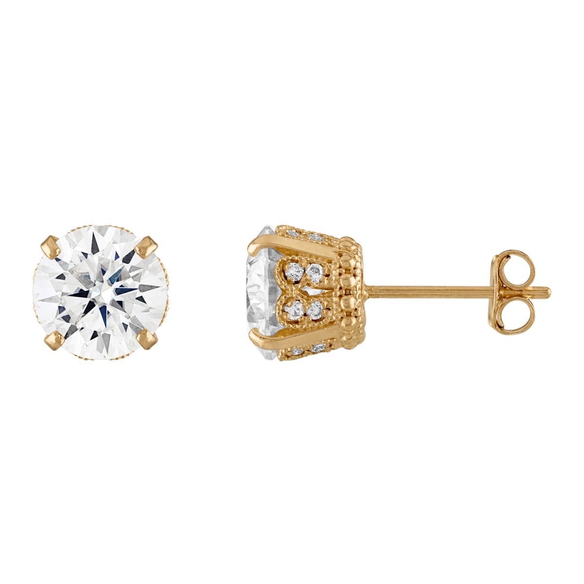 Lab Created 10K Gold Created Moissanite Earrings