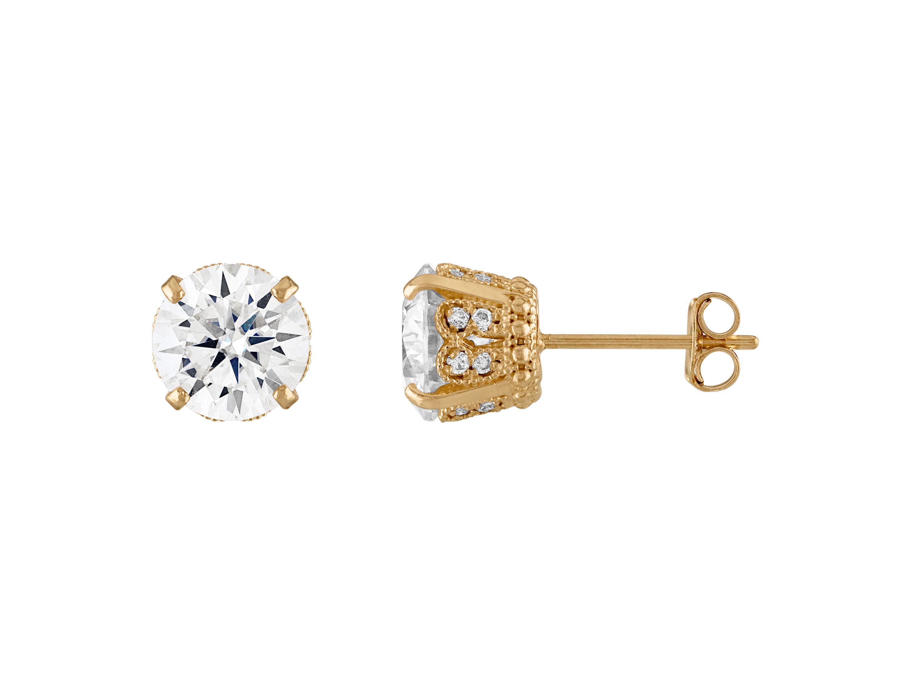 Lab Created 10K Gold Created Moissanite Earrings