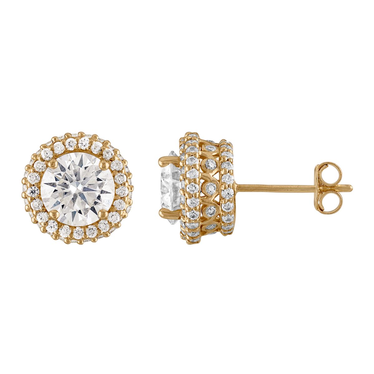 Lab Created 10K Gold Created Moissanite Earrings