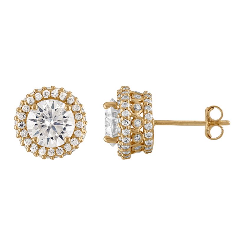 Lab Created 10K Gold Created Moissanite Earrings