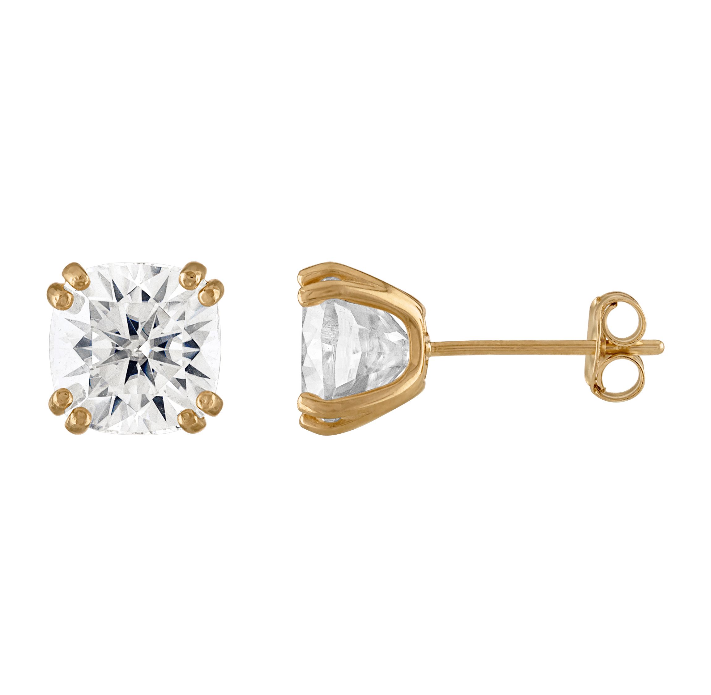 Lab Created 10K Gold Created Moissanite Earrings