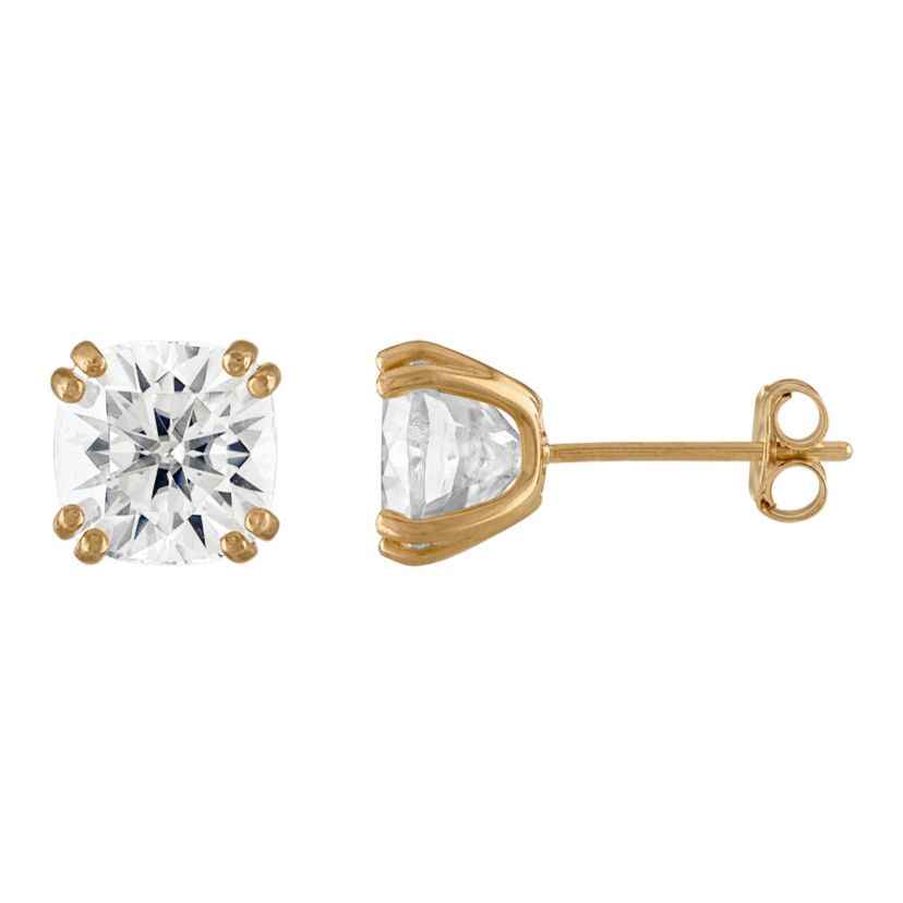 Lab Created 10K Gold Created Moissanite Earrings