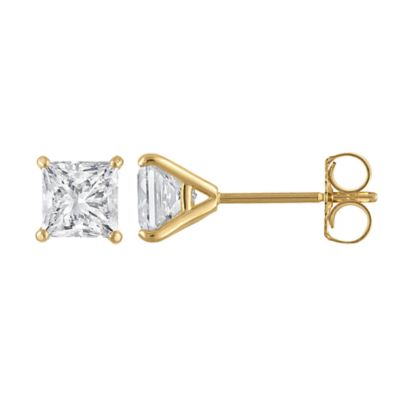 Jordan Blue NYC Lab Created 14K Gold 1 Cttw Princess-Cut Lab-Grown Diamond Studs
