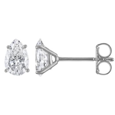 Jordan Blue NYC Lab Created 14K White Gold 1 Cttw Pear-Cut Lab-Grown Diamond Studs, 7
