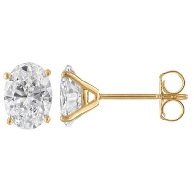 Jordan Blue NYC Lab Created 14K Gold 1.5 Cttw Oval-Cut Lab-Grown Diamond Studs