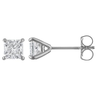 Jordan Blue NYC Lab Created 14K White Gold 1.5 Cttw Princess-Cut Lab-Grown Diamond Studs